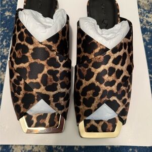 Katy Perry Collections Animal Print Sandals with Gold Trim